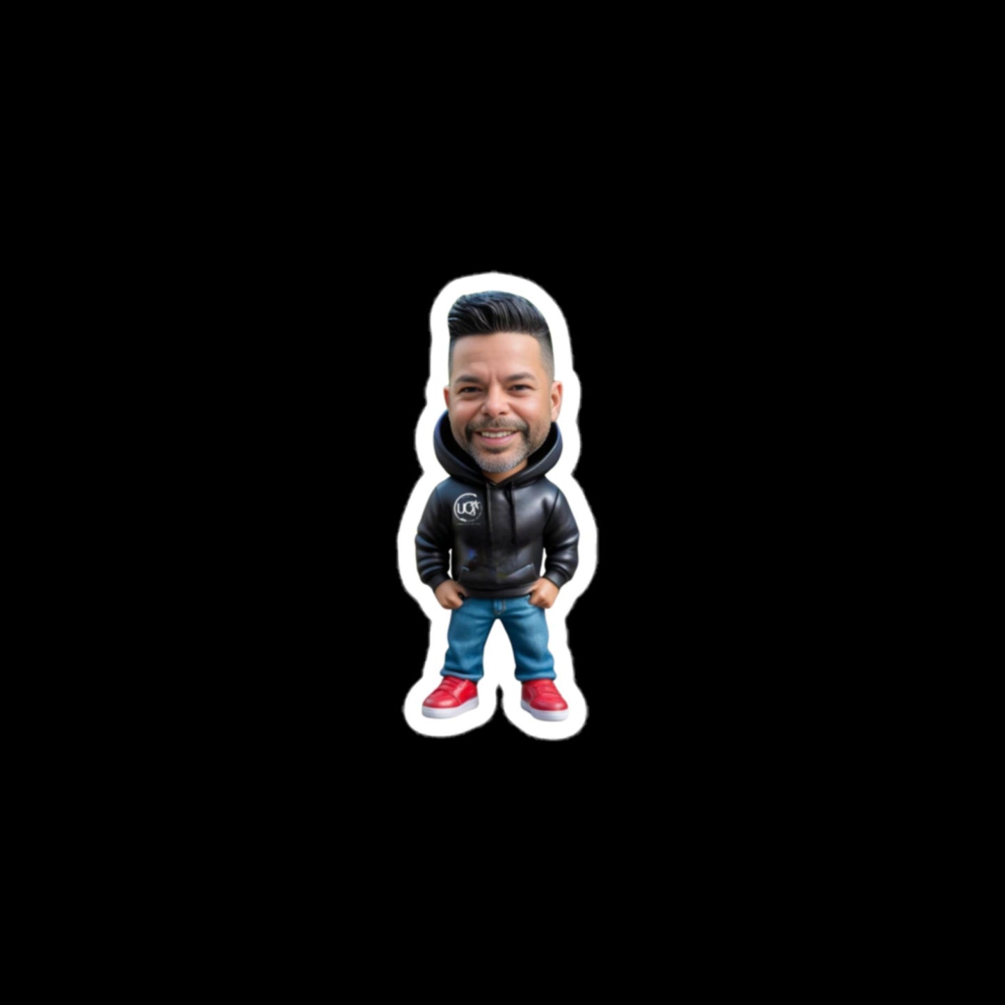 Full body bobblehead sticker