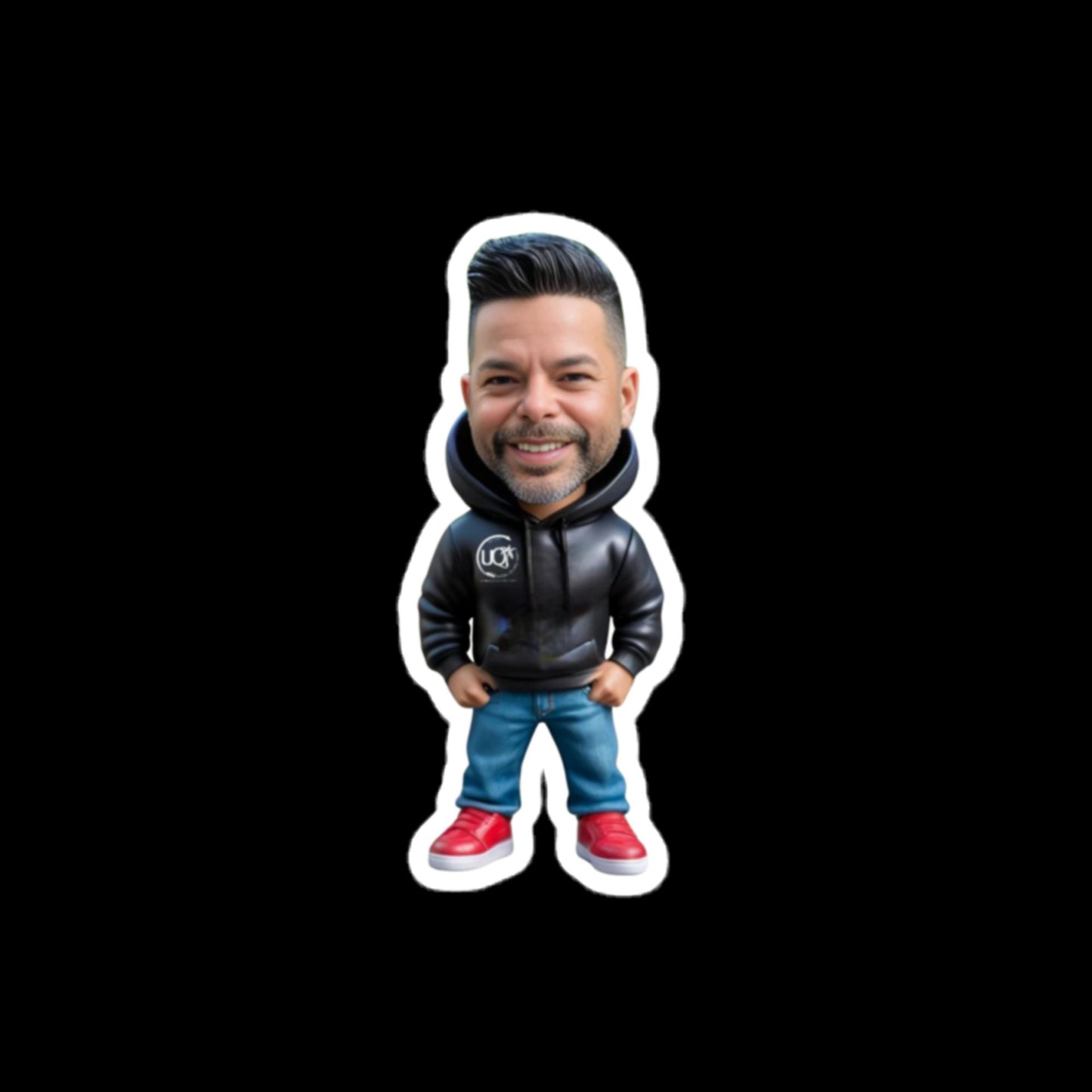 Full body bobblehead sticker